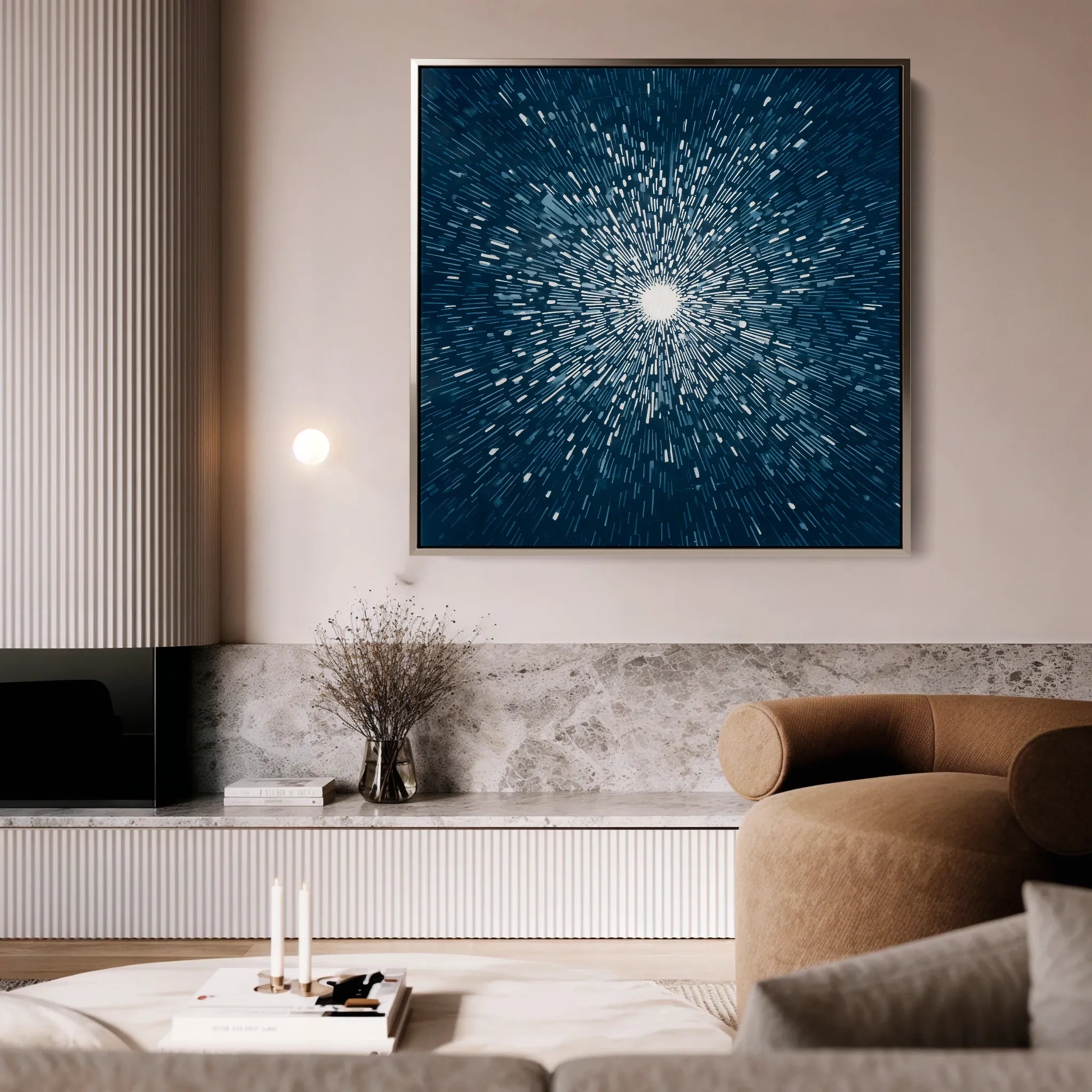 Abstract 1254 Canvas Art 16" x 16" / 40 x 40 cm / Black