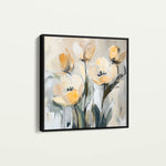 Floral 1254 Canvas Art 16" x 16" / 40 x 40 cm / Black
