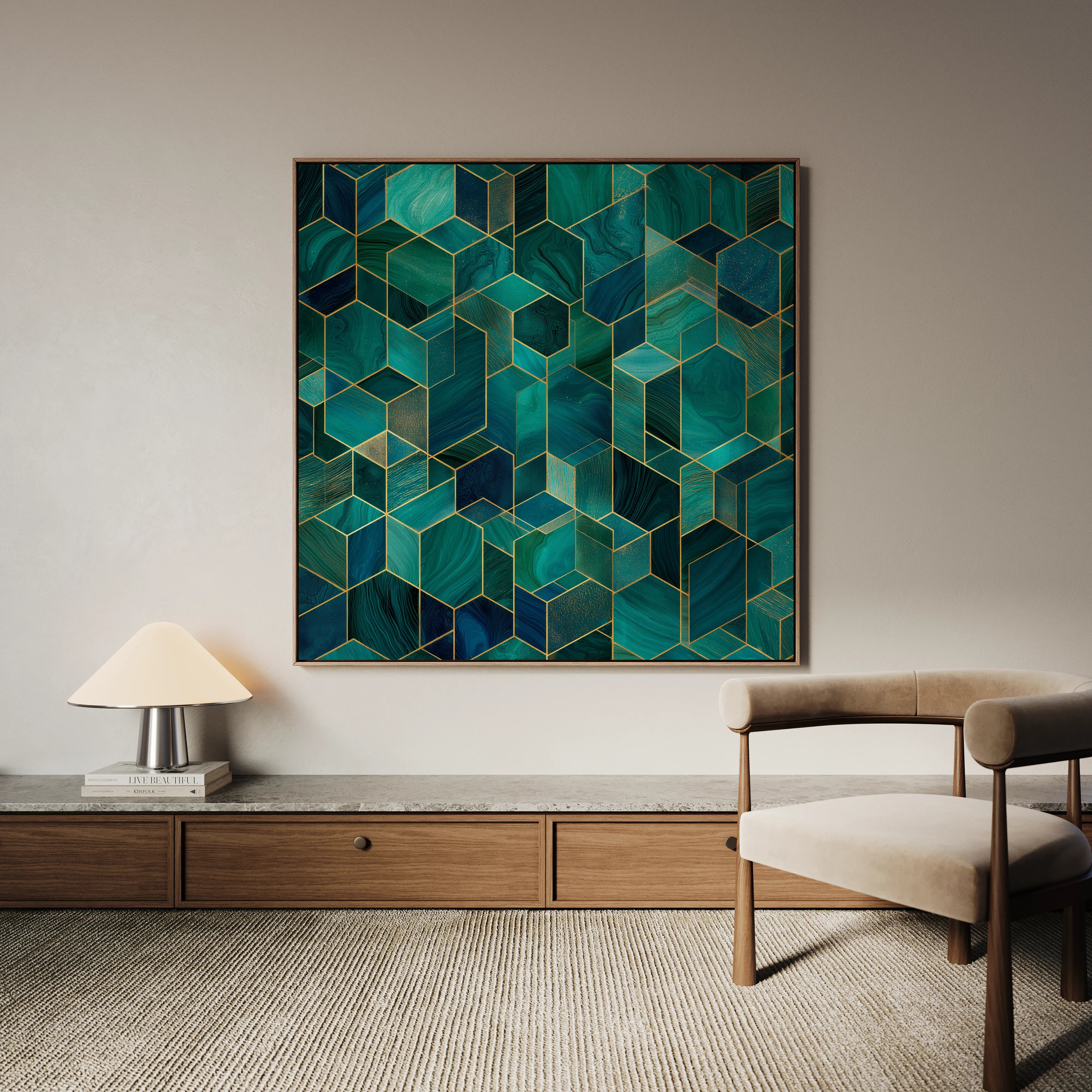 Abstract 1255 Canvas Art 16" x 16" / 40 x 40 cm / Black
