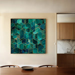 Abstract 1255 Canvas Art 16" x 16" / 40 x 40 cm / Black