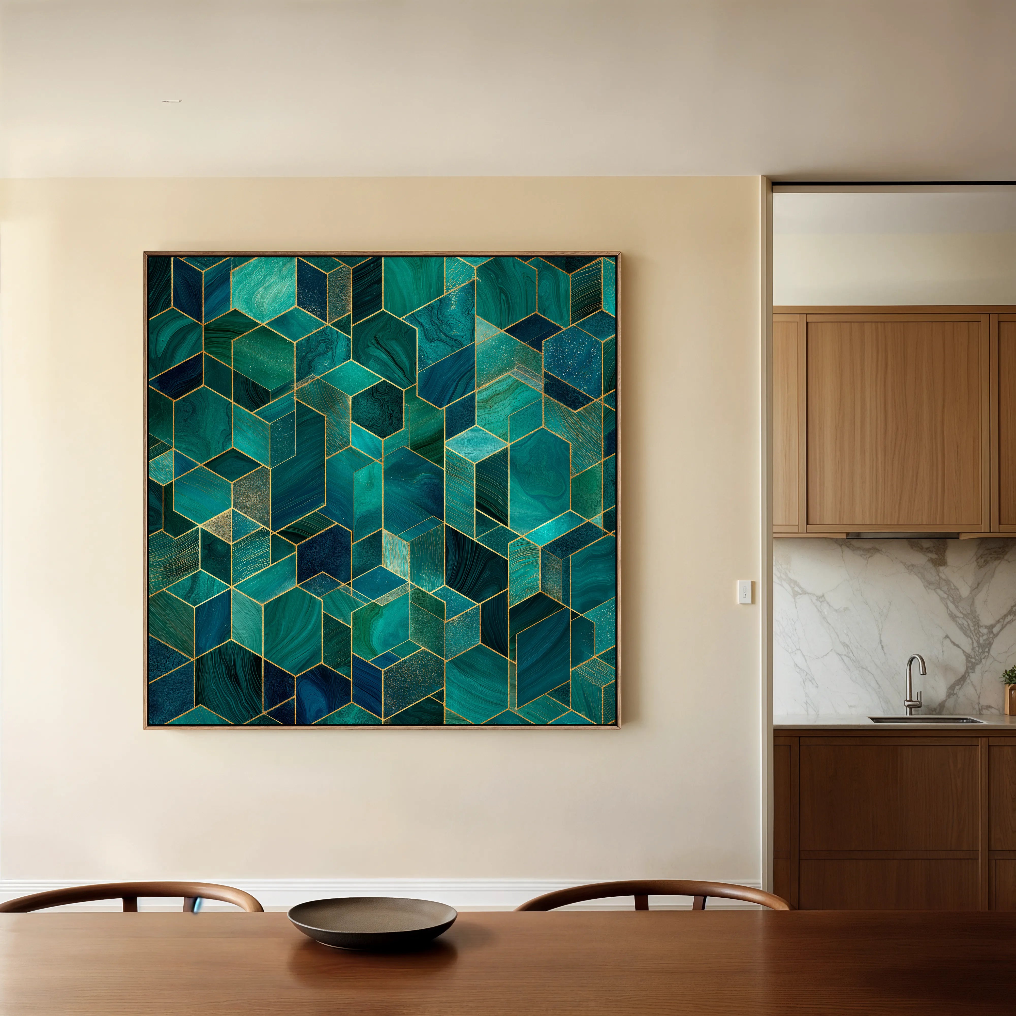 Abstract 1255 Canvas Art 16" x 16" / 40 x 40 cm / Black