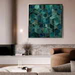 Abstract 1255 Canvas Art 16" x 16" / 40 x 40 cm / Black