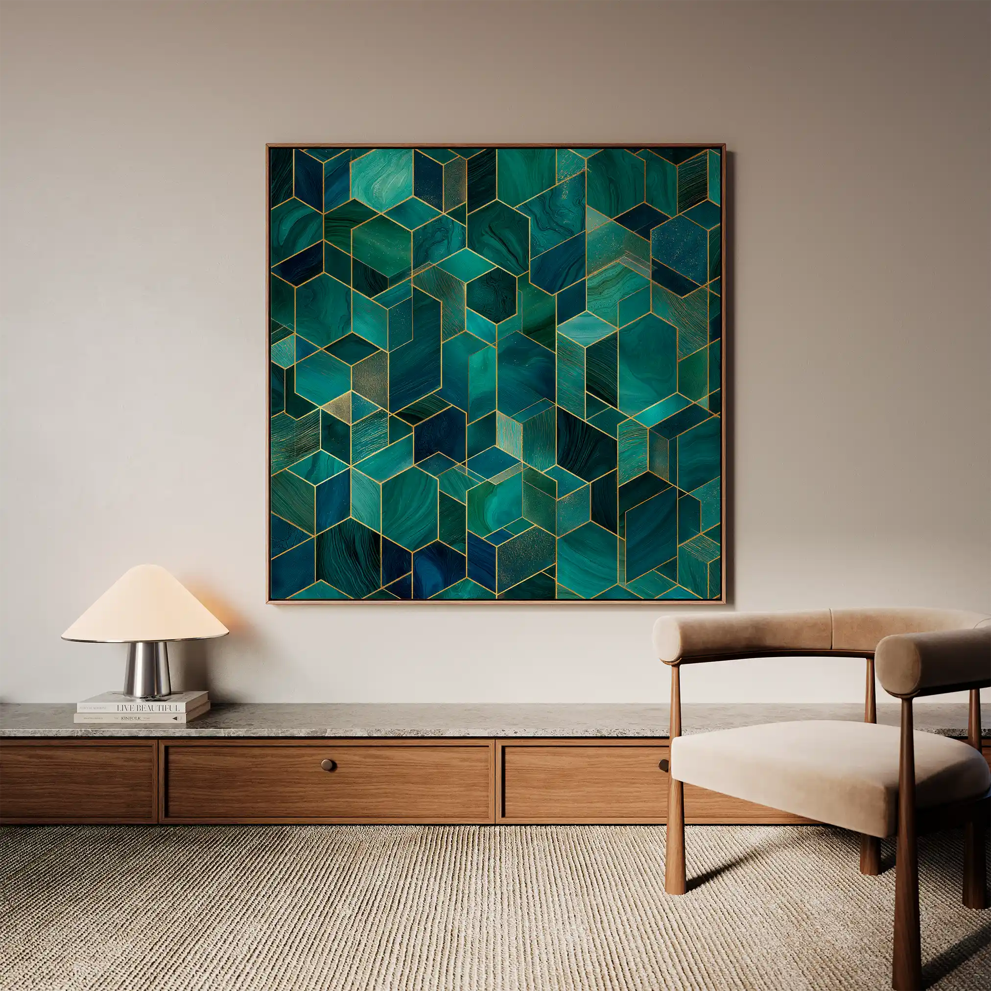 Abstract 1255 Canvas Art 60 x 60 cm / Black
