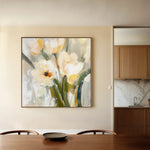 Floral 1255 Canvas Art 16" x 16" / 40 x 40 cm / Black
