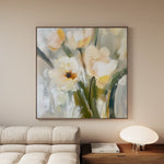 Floral 1255 Canvas Art 16" x 16" / 40 x 40 cm / Black