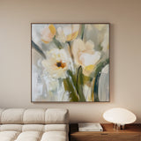 Floral 1255 Canvas Art 16" x 16" / 40 x 40 cm / Black