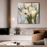 Floral 1255 Canvas Art 16" x 16" / 40 x 40 cm / Black