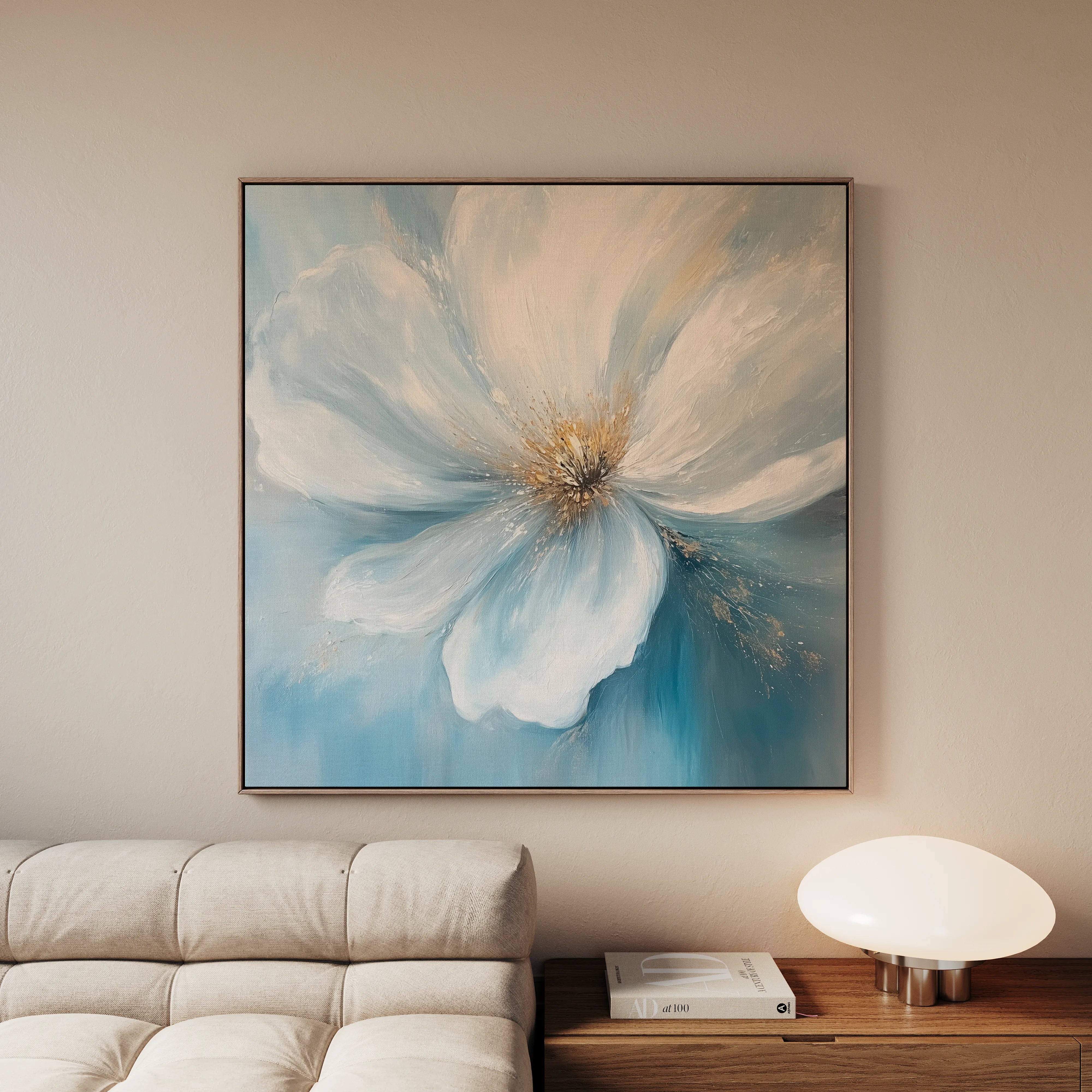 Floral 1256 Canvas Art 16" x 16" / 40 x 40 cm / Black