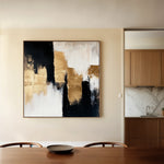 Abstract 1257 Canvas Art 16" x 16" / 40 x 40 cm / Black