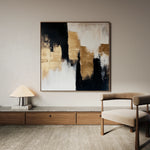 Abstract 1257 Canvas Art 16" x 16" / 40 x 40 cm / Black