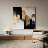 Abstract 1257 Canvas Art 16" x 16" / 40 x 40 cm / Black
