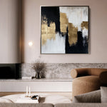 Abstract 1257 Canvas Art 16" x 16" / 40 x 40 cm / Black