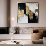 Abstract 1257 Canvas Art 16" x 16" / 40 x 40 cm / Black