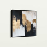 Abstract 1257 Canvas Art 16" x 16" / 40 x 40 cm / Black