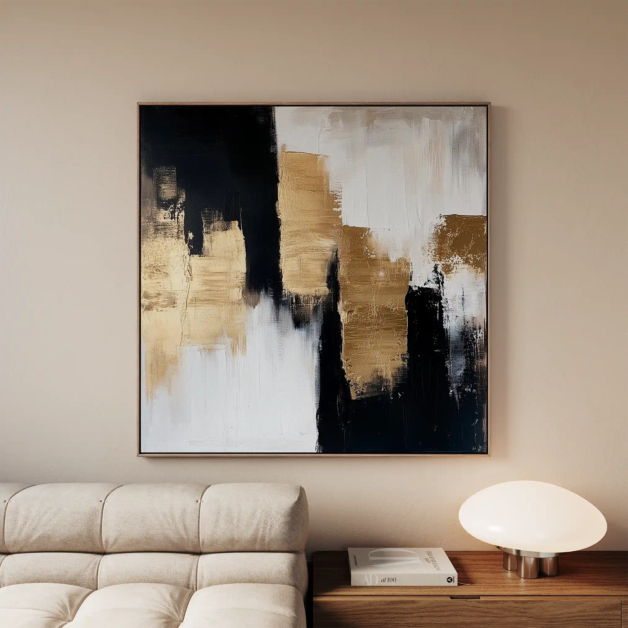 Abstract 1257 Canvas Art 60 x 60 cm / Black