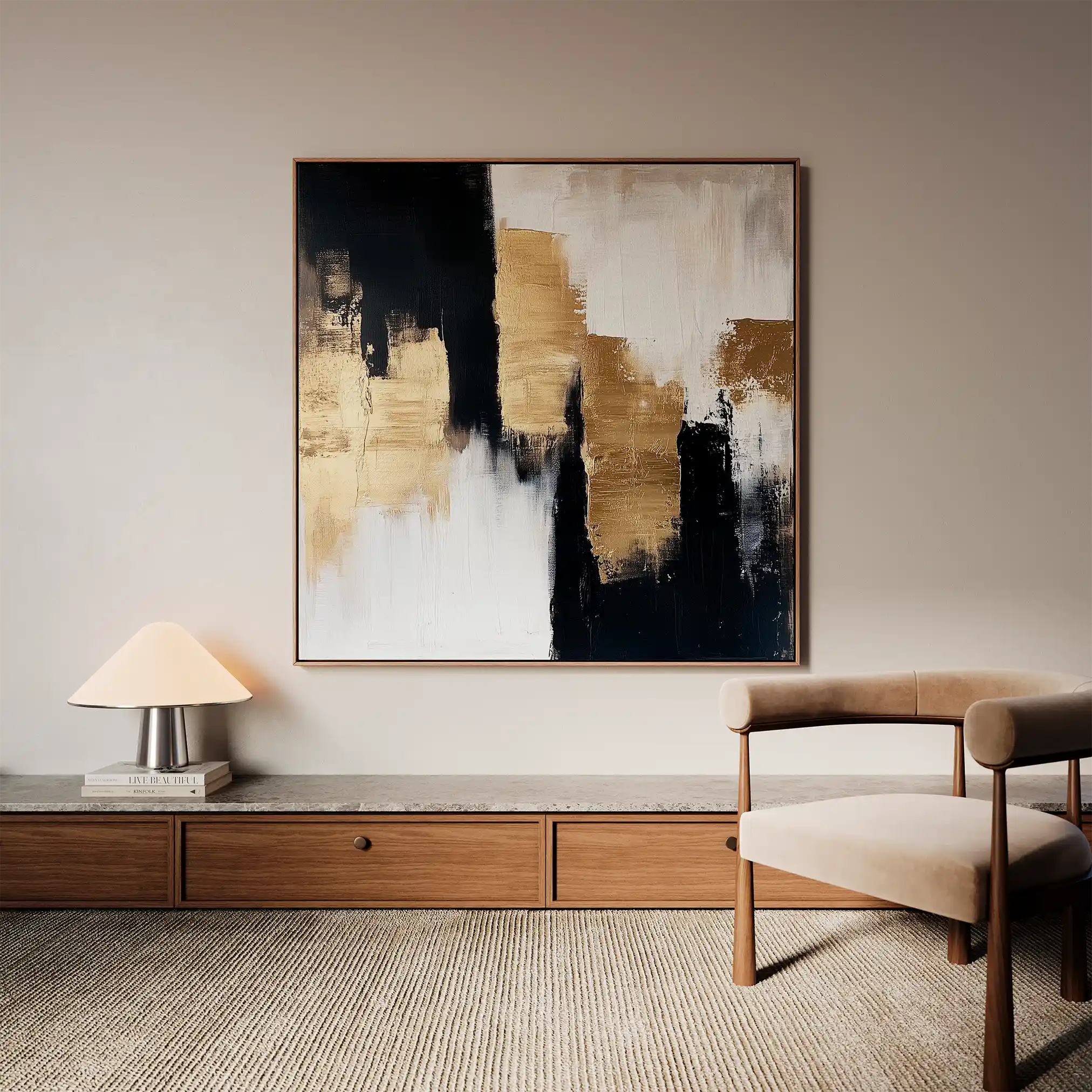 Abstract 1257 Canvas Art 60 x 60 cm / Black