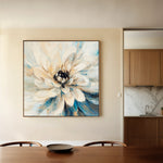 Floral 1257 Canvas Art 16" x 16" / 40 x 40 cm / Black