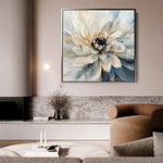 Floral 1257 Canvas Art 16" x 16" / 40 x 40 cm / Black