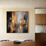 Abstract 1258 Canvas Art 16" x 16" / 40 x 40 cm / Black