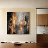 Abstract 1258 Canvas Art 16" x 16" / 40 x 40 cm / Black