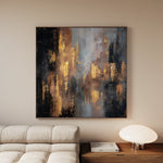 Abstract 1258 Canvas Art 16" x 16" / 40 x 40 cm / Black