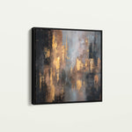 Abstract 1258 Canvas Art 16" x 16" / 40 x 40 cm / Black