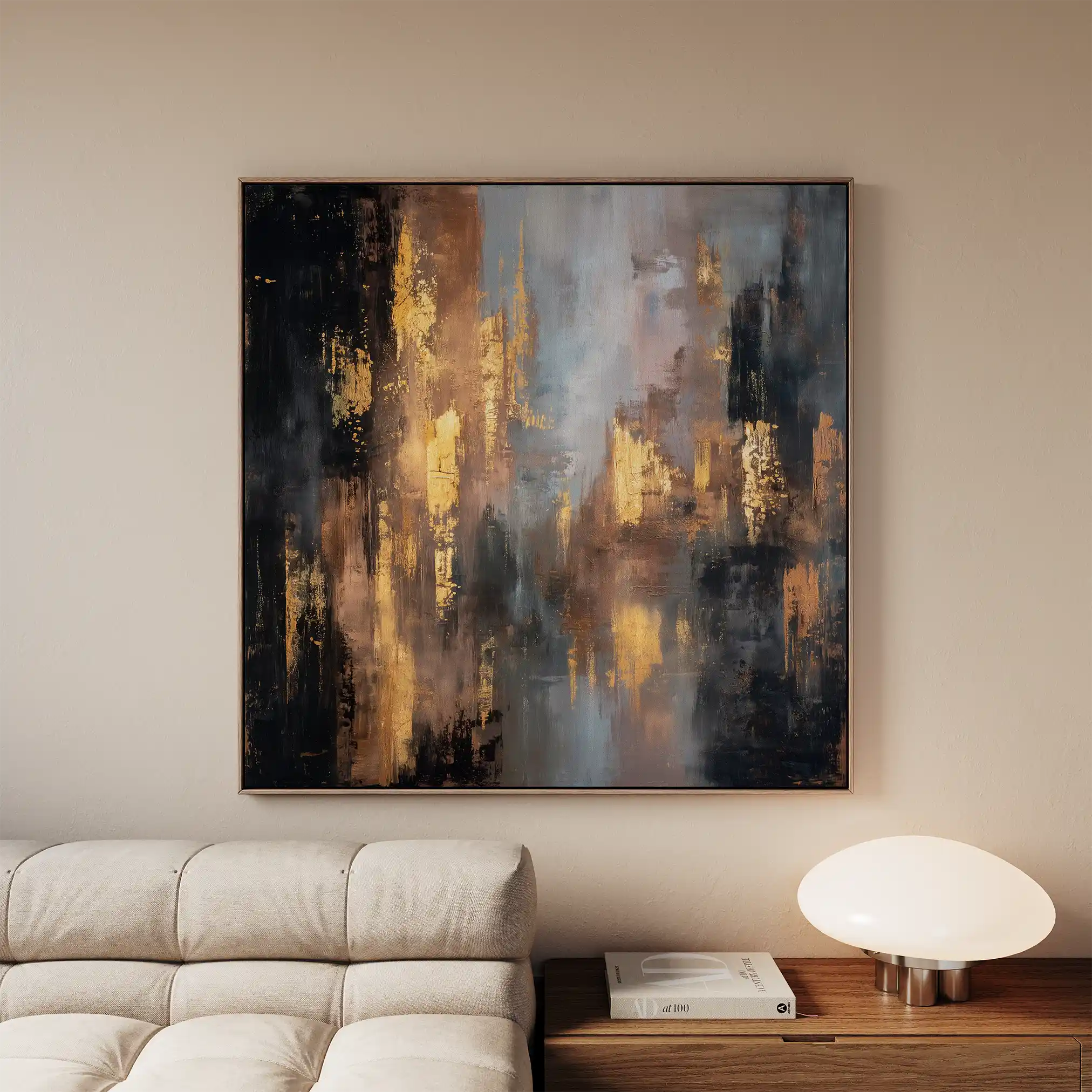 Abstract 1258 Canvas Art 60 x 60 cm / Black