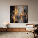 Abstract 1258 Canvas Art 60 x 60 cm / Black