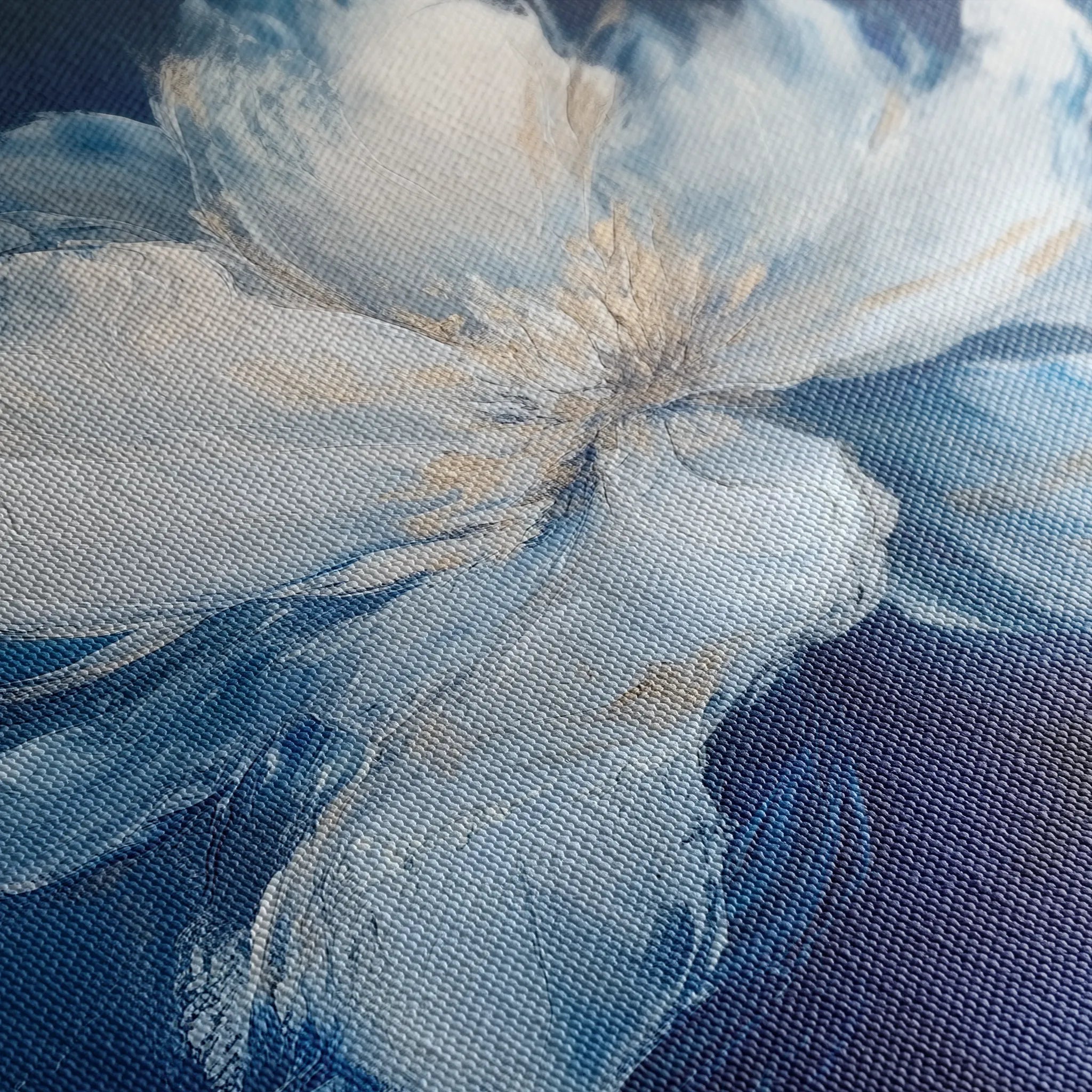 Floral 1258 Canvas Art 16" x 16" / 40 x 40 cm / Black