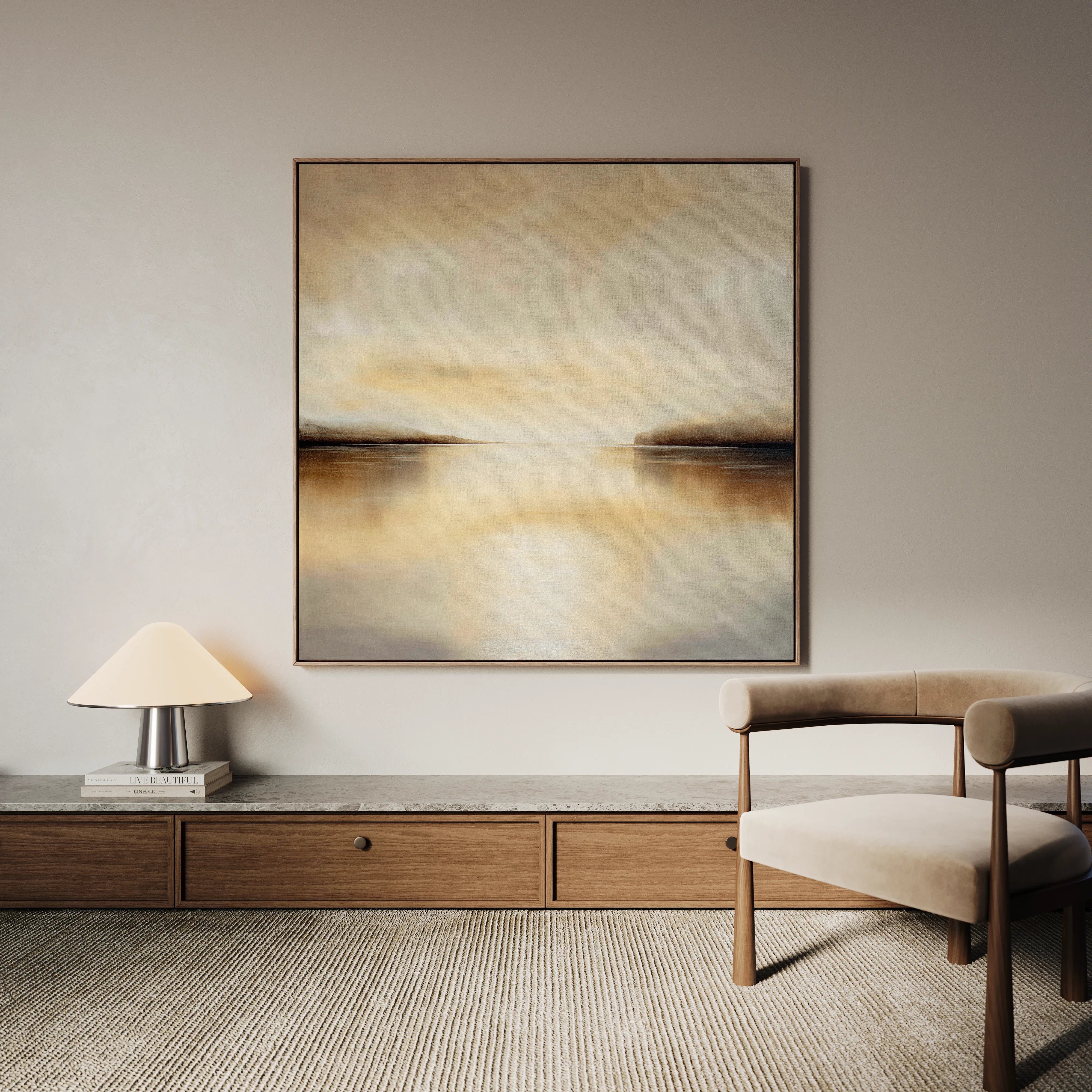 Abstract 1259 Canvas Art 16" x 16" / 40 x 40 cm / Black