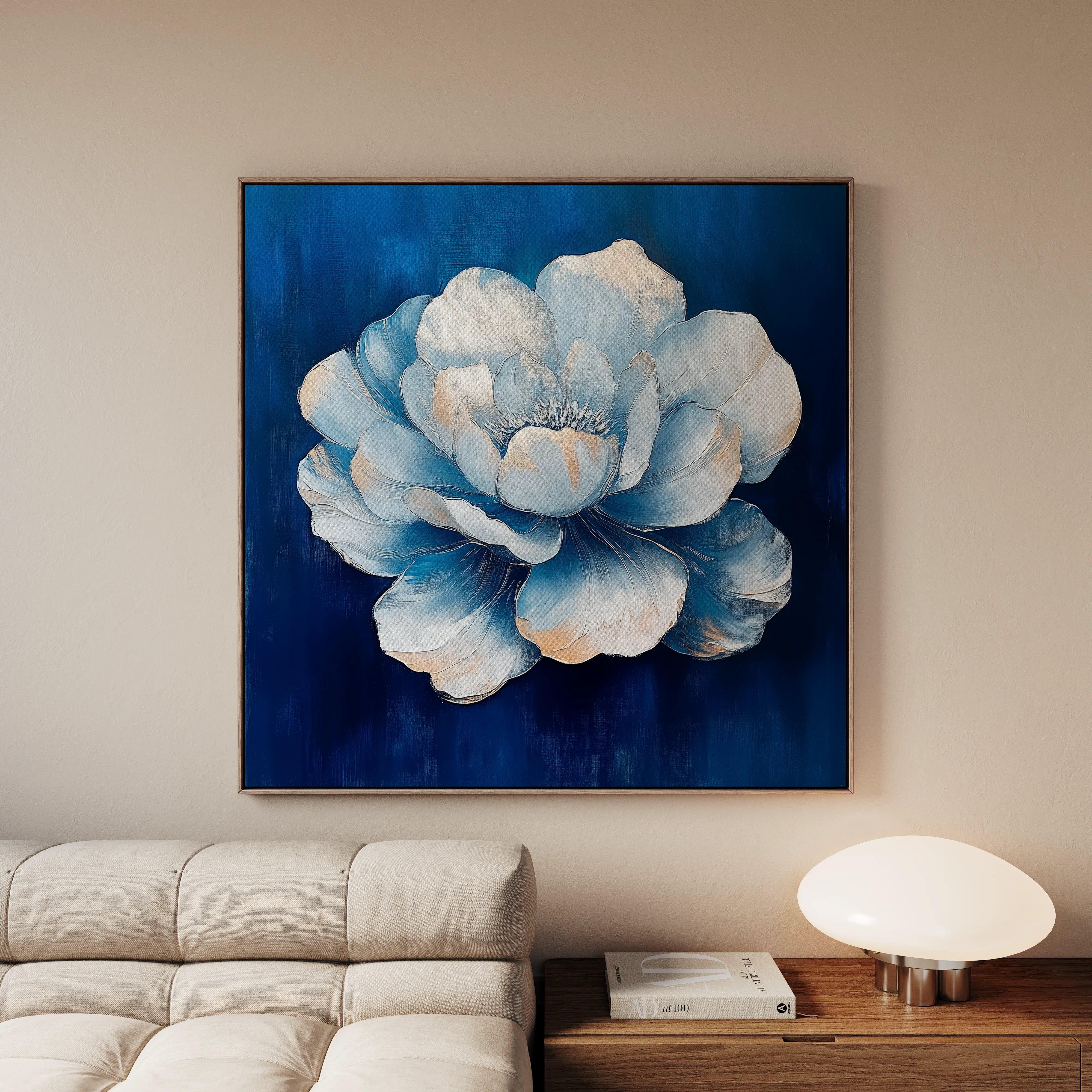 Floral 1259 Canvas Art 16" x 16" / 40 x 40 cm / Black