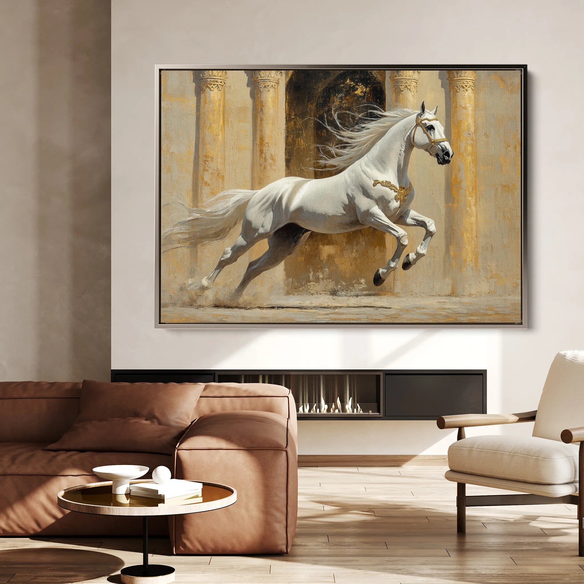 Horses 126 Canvas Art 18" x 24" / 45 x 60 cm / Black