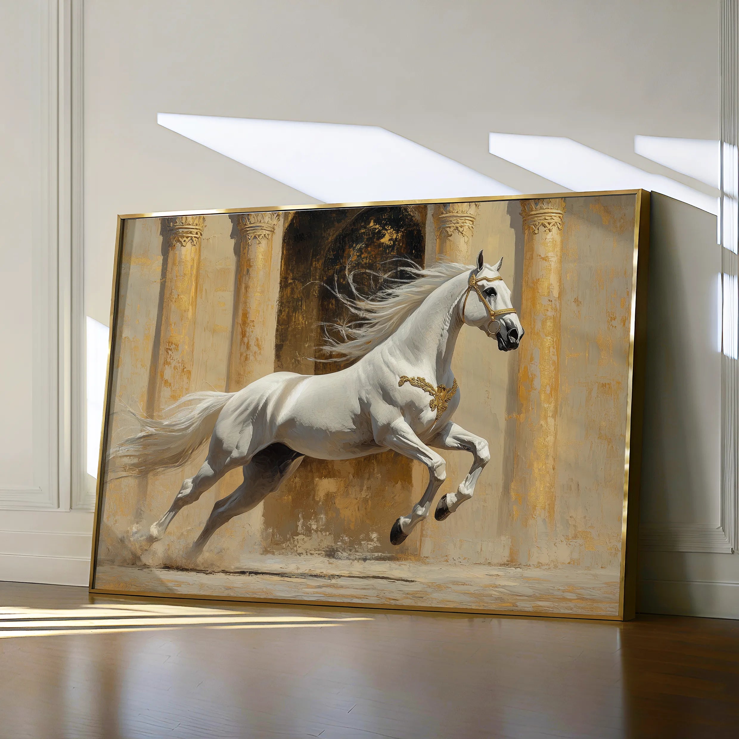 Horses 126 Canvas Art 18" x 24" / 45 x 60 cm / Black
