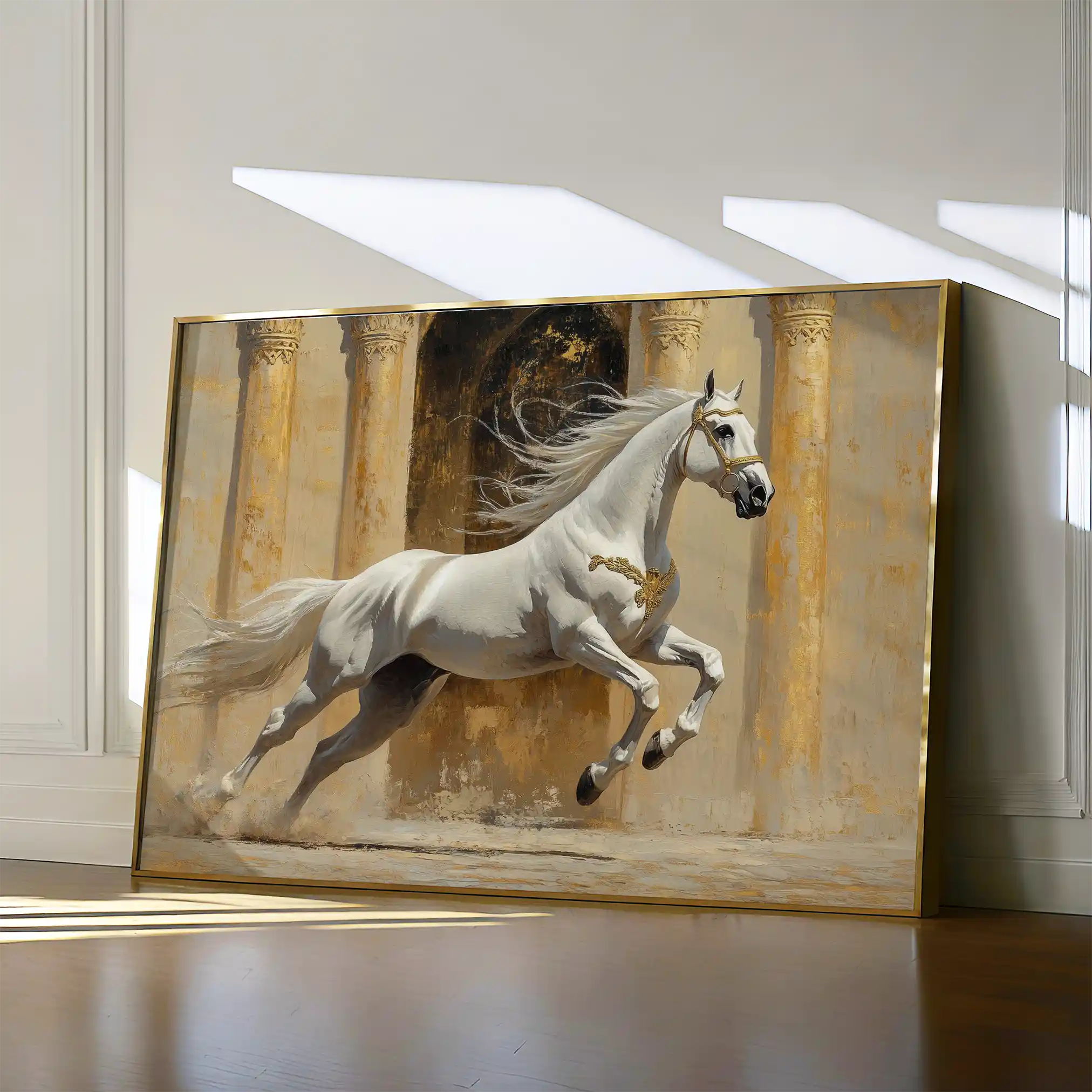 Horses 126 Canvas Art 60 x 40 cm / Black