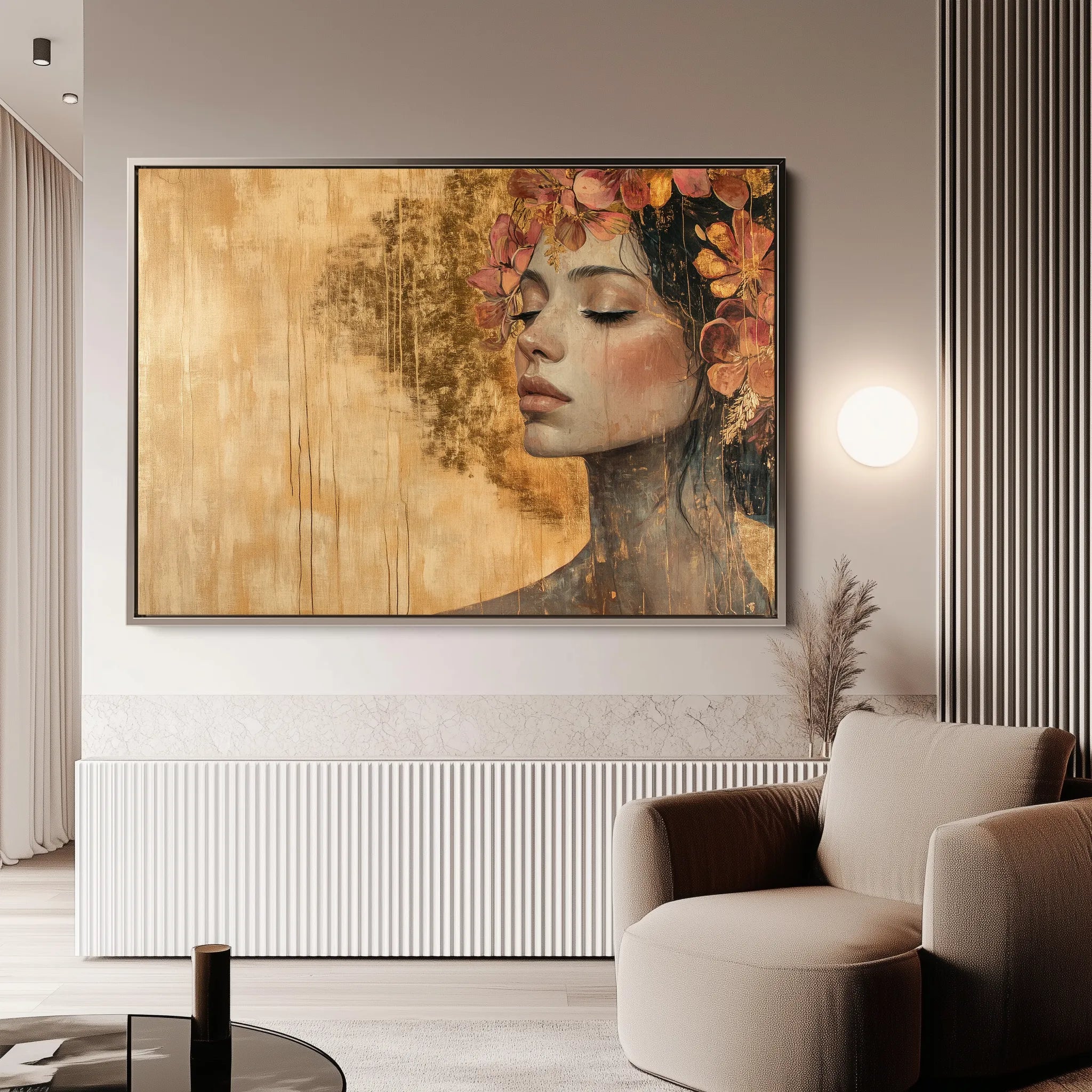 Portrait 126 Canvas Art 18" x 24" / 45 x 60 cm / Black