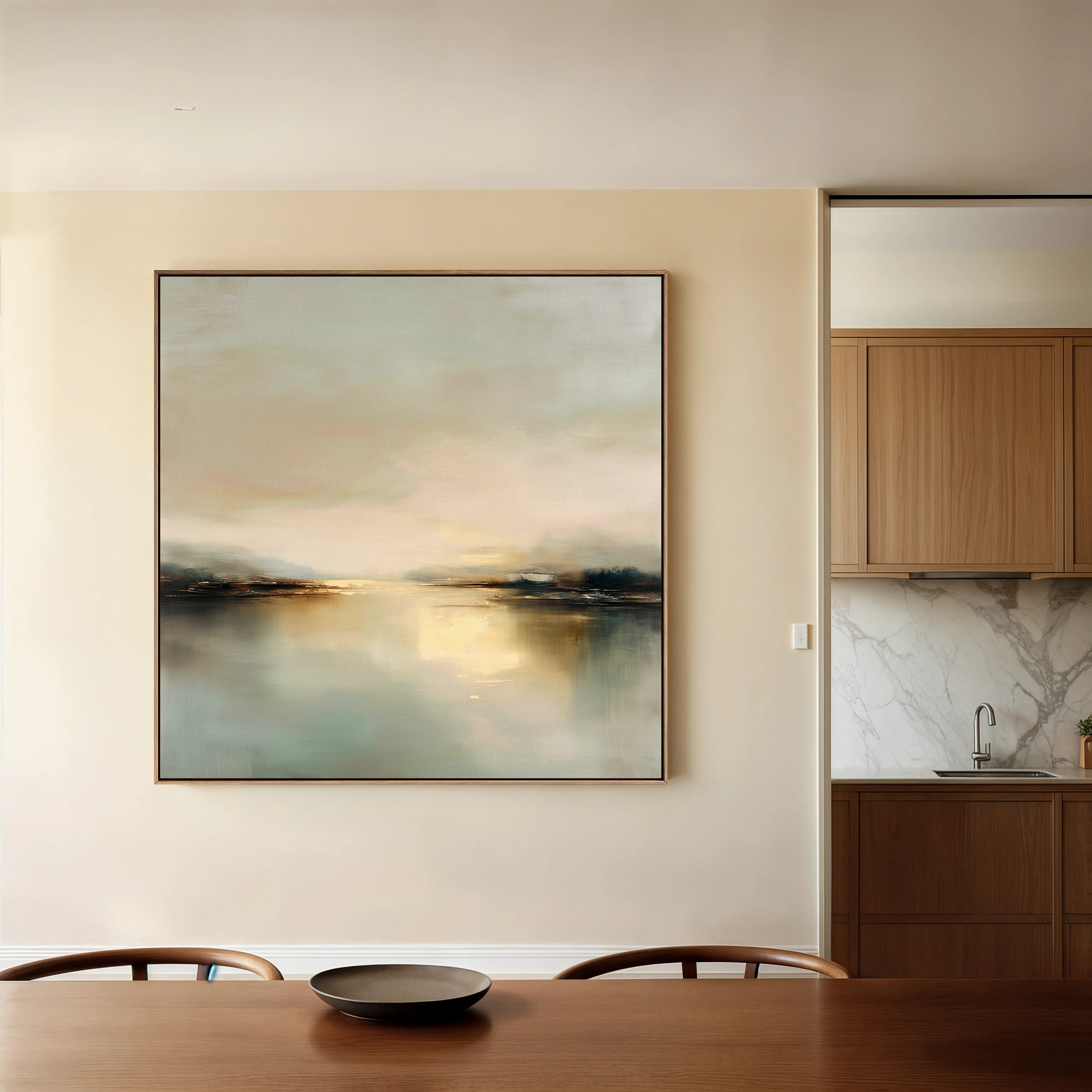 Abstract 1260 Canvas Art 16" x 16" / 40 x 40 cm / Black