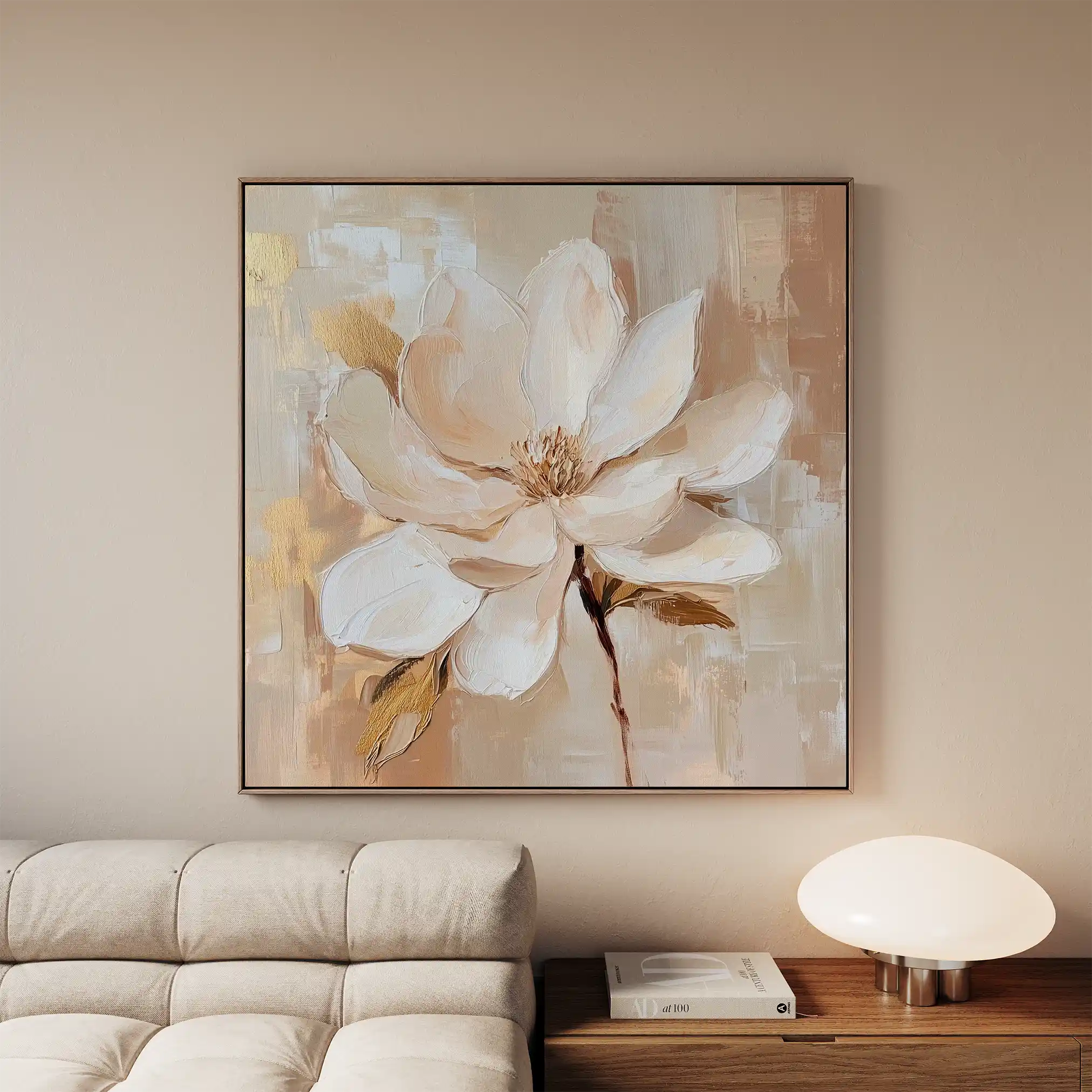 Floral 1260 Canvas Art 16" x 16" / 40 x 40 cm / Black