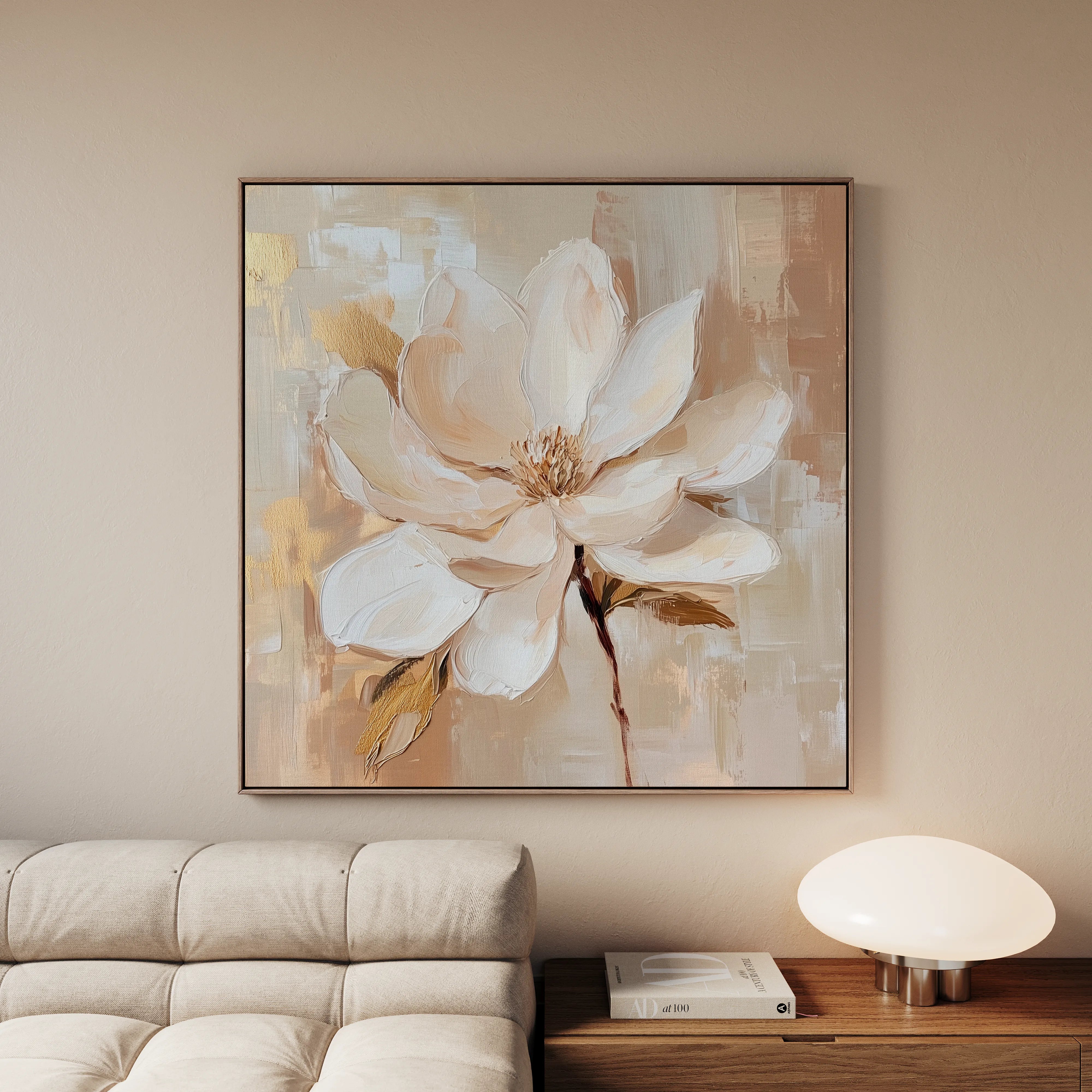 Floral 1260 Canvas Art 16" x 16" / 40 x 40 cm / Black