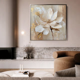 Floral 1260 Canvas Art 16" x 16" / 40 x 40 cm / Black