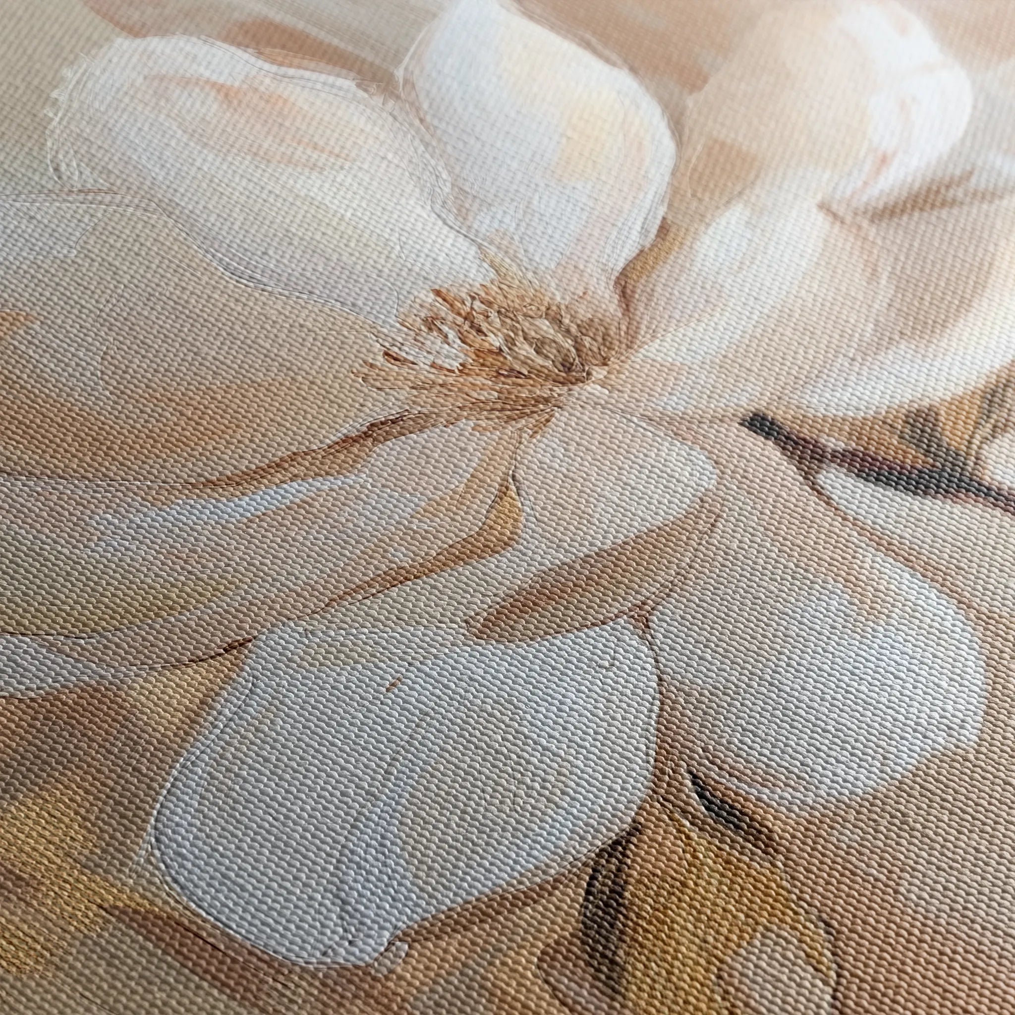 Floral 1260 Canvas Art 16" x 16" / 40 x 40 cm / Black