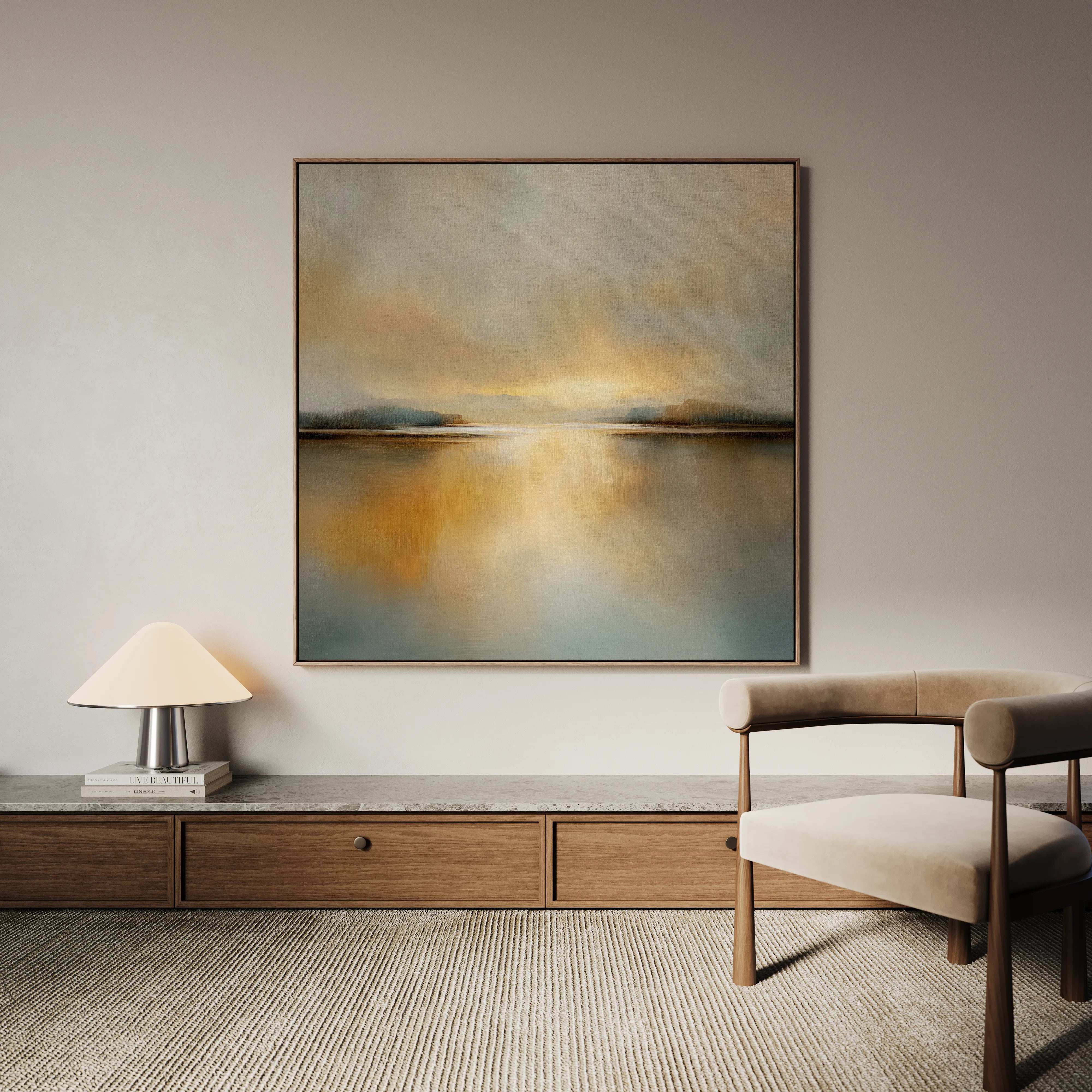Abstract 1261 Canvas Art 16" x 16" / 40 x 40 cm / Black