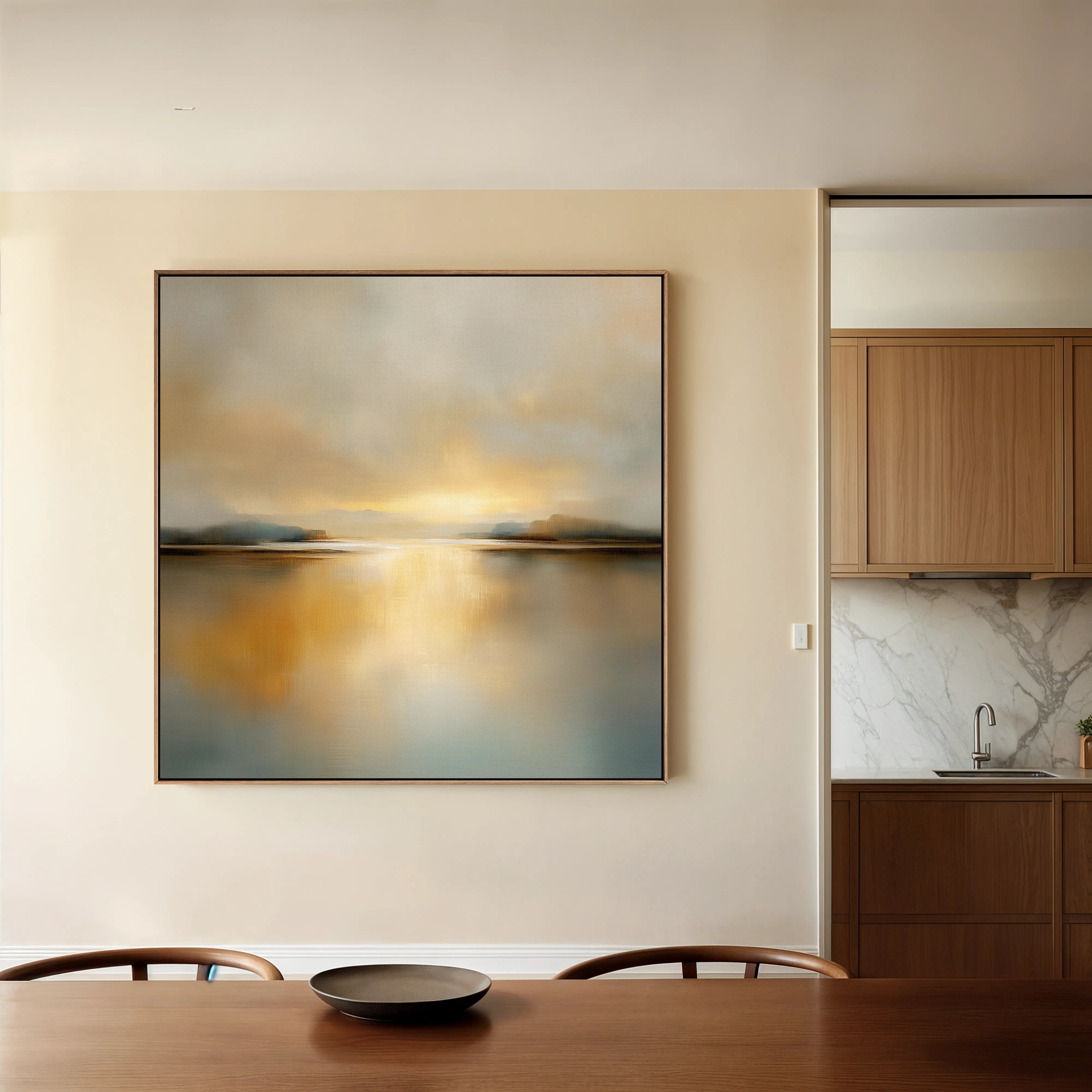 Abstract 1261 Canvas Art 16" x 16" / 40 x 40 cm / Black
