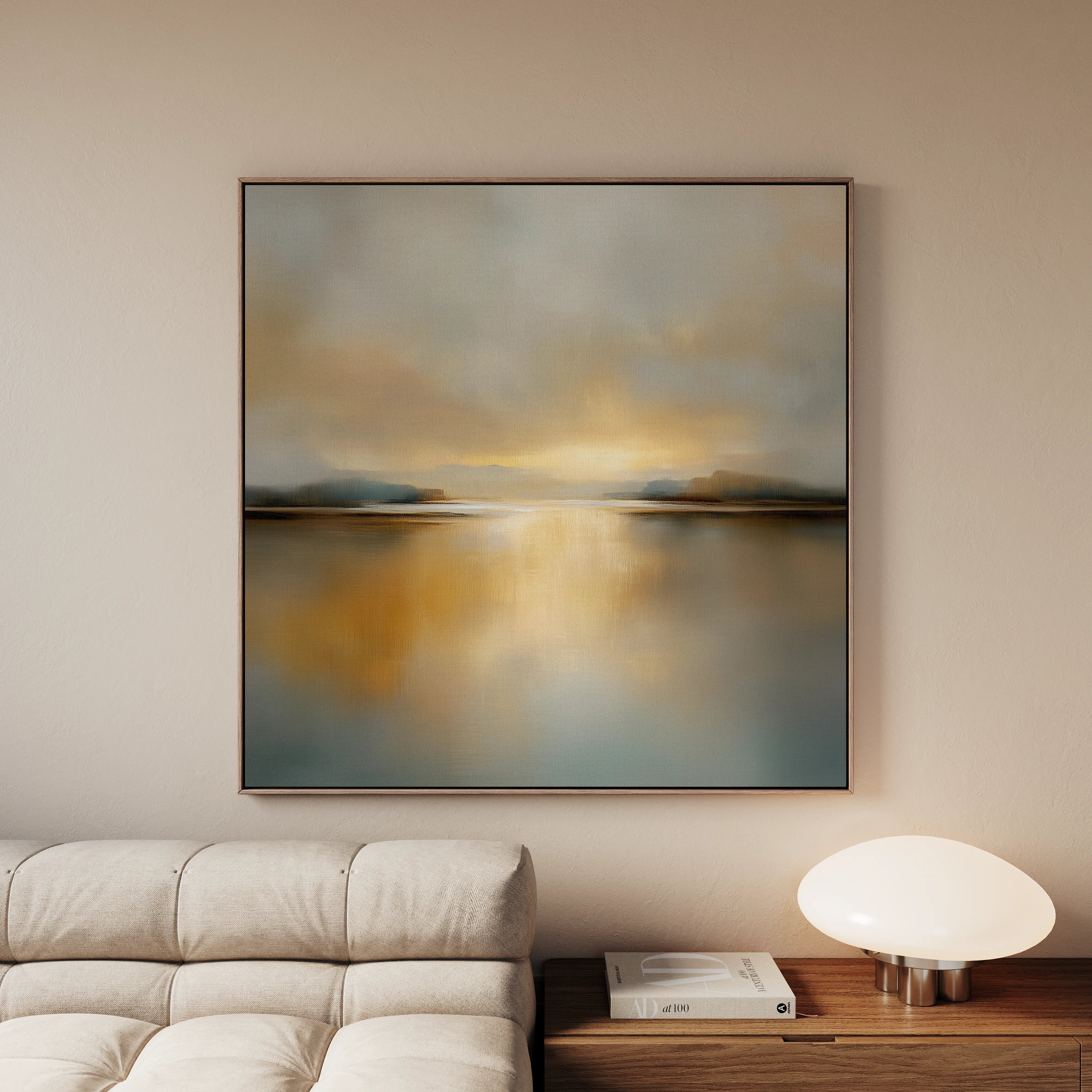 Abstract 1261 Canvas Art 16" x 16" / 40 x 40 cm / Black