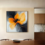 Floral 1261 Canvas Art 16" x 16" / 40 x 40 cm / Black