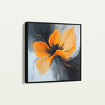 Floral 1261 Canvas Art 16" x 16" / 40 x 40 cm / Black