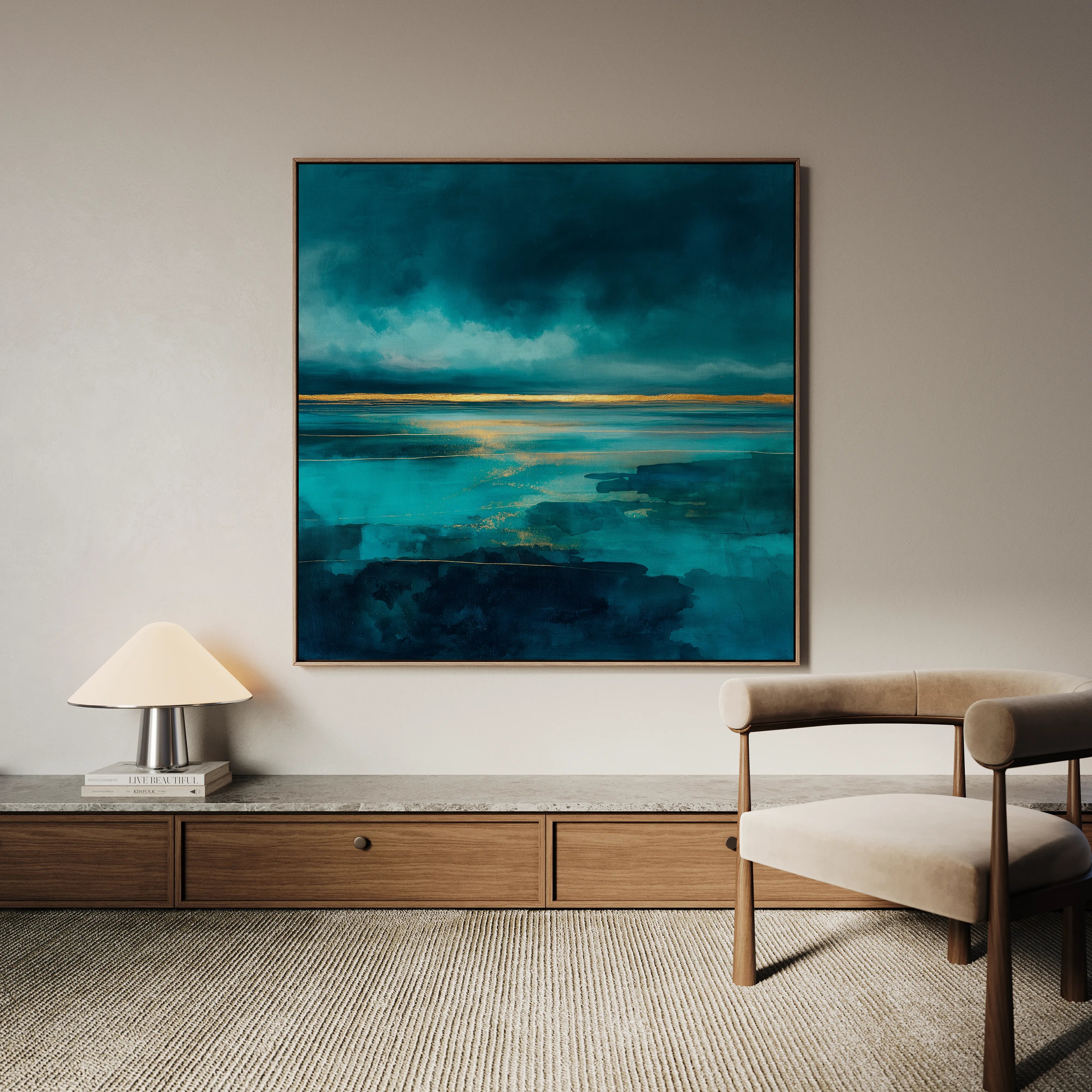 Abstract 1262 Canvas Art 16" x 16" / 40 x 40 cm / Black
