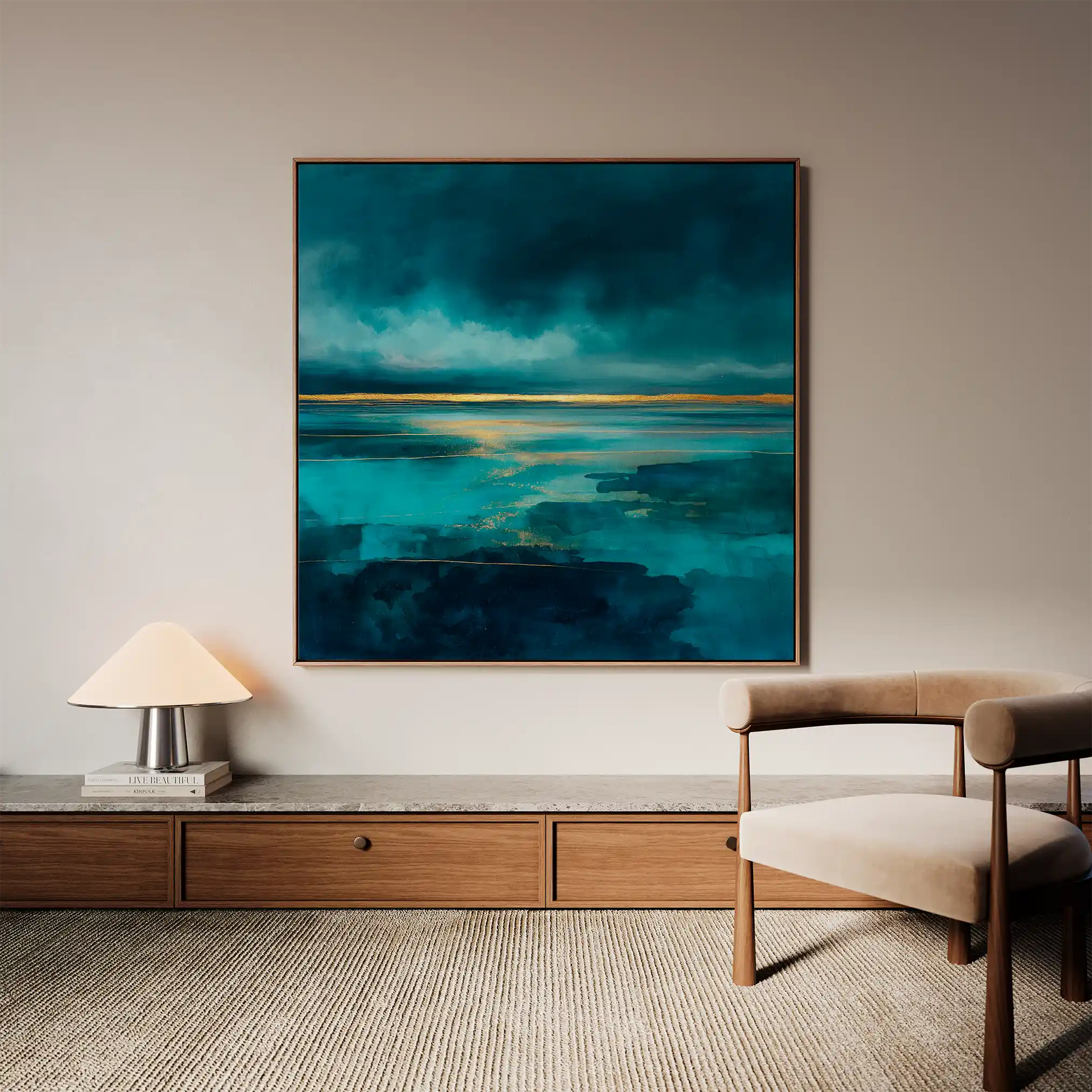 Abstract 1262 Canvas Art 60 x 60 cm / Black