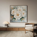 Floral 1262 Canvas Art 16" x 16" / 40 x 40 cm / Black