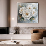 Floral 1262 Canvas Art 16" x 16" / 40 x 40 cm / Black