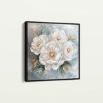 Floral 1262 Canvas Art 16" x 16" / 40 x 40 cm / Black